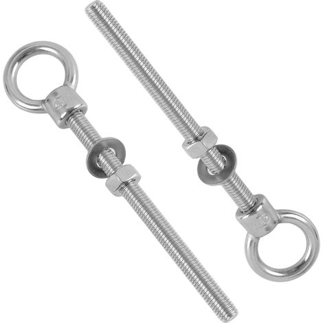 2PCS Boulons à Œil M8 x 100 mm, Anneau de Levage Acier Inoxydable 316, Piton à Visser à Œil, Fixation et Suspension, Utilisation Intérieure et Extérieure (1/5)
