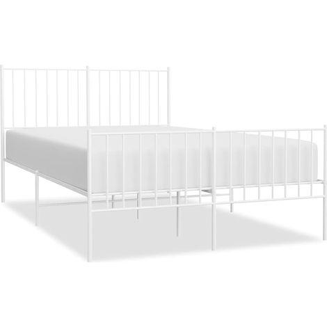 Maison Exclusive - Cadre de lit métal sans matelas et pied de lit blanc 120x190 cm (1/5)