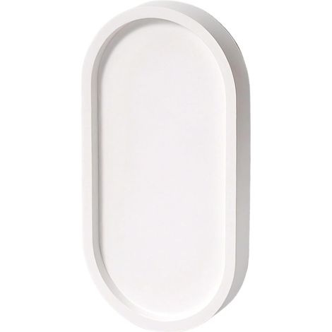 Lar Plateau ovale en gypse vani - 23 x 11,5 cm - Plat à bijoux pour comptoir de salle de bain - Blanc minimaliste pour bracelets et anglais, Sto Solut'-'-