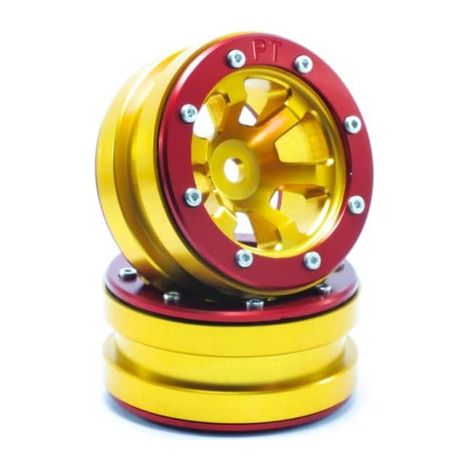Beadlock Wheels PT- Claw Gold/Red 1.9