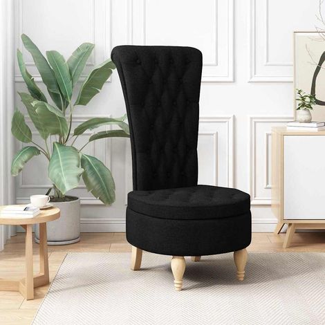 vidaXL Fauteuil à pantoufle Noir 56,5 x 70 x 110 cm tissu
