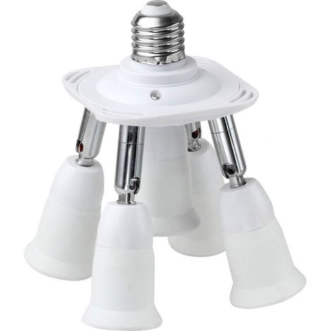 MIMOSON-5 in 1 E27 Socket Splitter Adapter Socket Adapter Splitter Socket Adapter Converter Holder For E27 L (1/4)