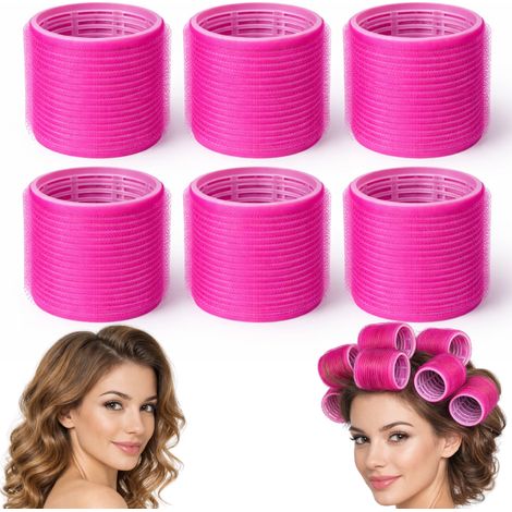 Rulos de velcro de 6,4 x 6,3 cm para rizar, hacer rizos, ondas y pequeños bucles. (1/5)