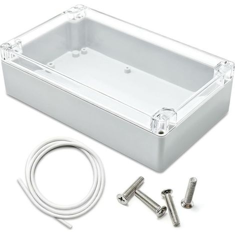 boite de derivation etanche ip65 electrique exterieur, 200x120x56mm boite de dérivation connecteur de câble, boitier plastique electronique avec couvercle transparent, protection des appareil (1/5)
