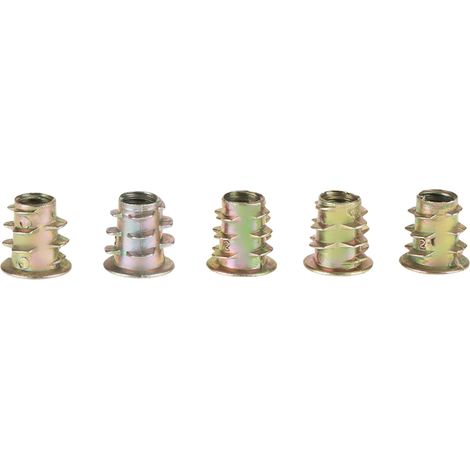 50 écrous à tête hexagonale en alliage de zinc M510 mm pour meubles, filetés pour inserts en bois (1/5)