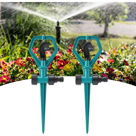 Lot de 2 arroseurs de pelouse automatiques rotatifs à 360 degrés pour l'irrigation et l'arrosage du jardin (1/5)