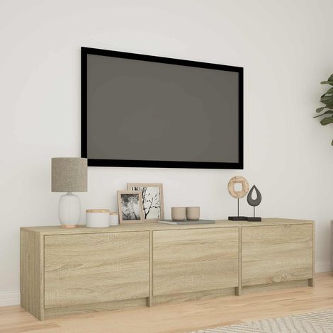 Meuble TV Banc TV Armoire TV avec LED avec LED Chêne Sonoma 165 x 34 x 40 cm (1/5)