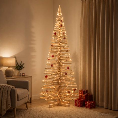 vidaXL Árbol de Navidad de madera KOTKA 240 cm Madera de Pino Maciza (1/5)