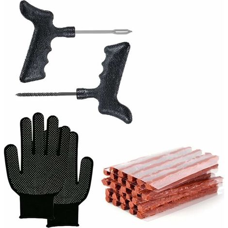 Kit Réparation Pneu - 44 Pièces - Pour Pneus Tubeless Automobile - Réparation Perforation Crevasse - 1 Kit (1/5)
