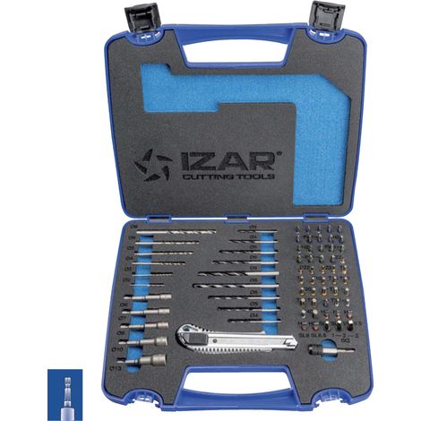 Coffret Jeu de forets et embouts vissage avec cutter et porte embout magnétique 72 PCS - IZAR