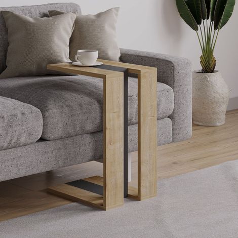 Table basse PC Table d'appoint MDF Bois Chêne 57x40x30cm