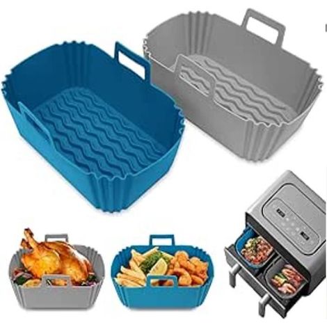 FOLAYA Silicone Air Fryer Accessoires, Réutilisable Silicone Air Fryer Liner, Rectangulaire en Silicone Pliable pour (1/4)