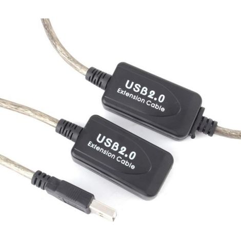 YOSOO amplificateur de rallonge 15M USB 2.0 Type A Mâle à Femelle Câble Extender Câble Cordon Noir (1/4)