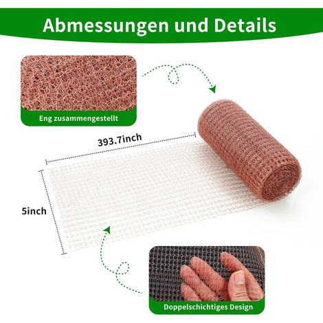 Filet cuivre Anti limace，127mm x 10 m Cuivre Anti Limace，100% Fil de cuivre，Ruban de Cuivre Contre Les Escargots，pour Protection du Jardin, empêchant Les Rats, Les escargots et Autres parasites (1/5)