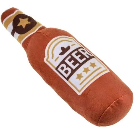 Jouet à mâcher pour chien Bière brune - chien - animal de compagnie - jouets pour chien - bière - bouteille - jouet à mâcher - peluche