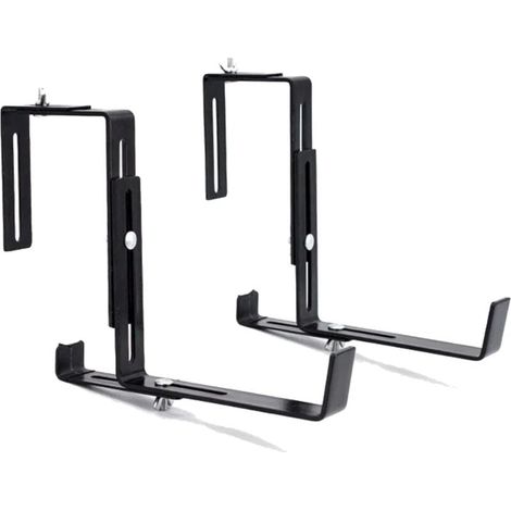 Lot de(2) supports pour pots et jardinières réglables pour boîte de fenêtre, patio, jardin, clôture, pergola, balcon (1/4)