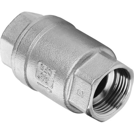 Clapet anti-retour à ressort en ligne, filetage femelle 3/4", acier inoxydable, valve verticale WOG 1000 (1/5)