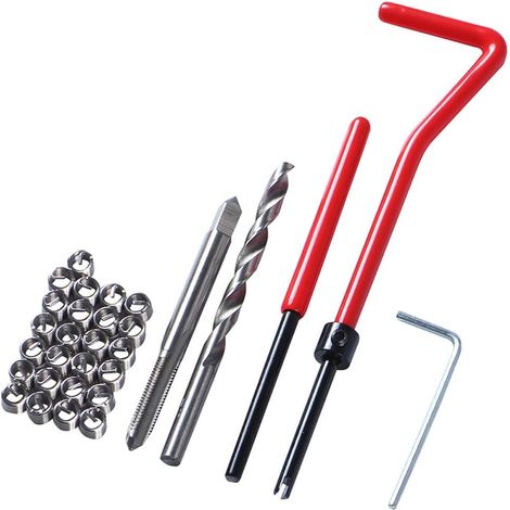 Kit de reparación de roscas de acero inoxidable de 30 piezas M5 x 0,8 mm - Kit de reparación de roscas métricas - Kit de herramientas manuales para reparación de automóviles (1/5)