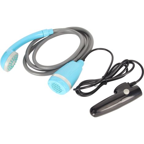 Kit de douche portable d'extérieur 25 W, chargement USB, pratique et rapide, idéal pour le camping et le lavage de voiture (bleu). (1/5)