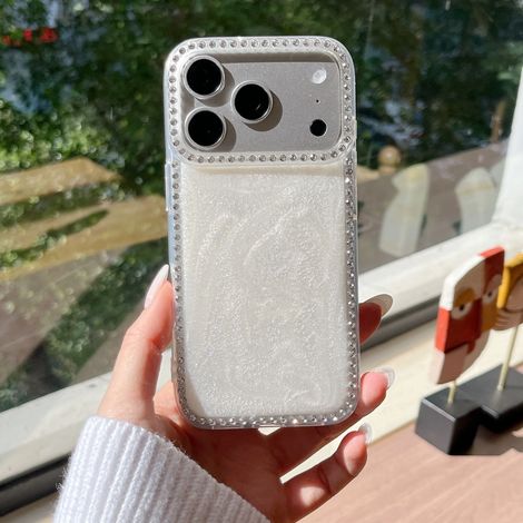 Coque de téléphone transparente, résistante aux chocs et souple, ornée d'un motif diamant scintillant (iPhone 14 Pro Max). (1/5)