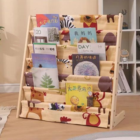 Libreria Portariviste per Bambini Scaffalatura 6 Ripiani Espositore da Cameretta (1/5)