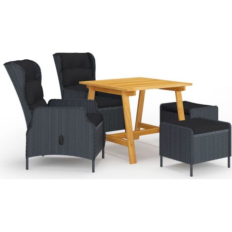 Ensemble à manger de jardin 5 pcs-Salon de jardin Gris foncé 291599 (1/5)