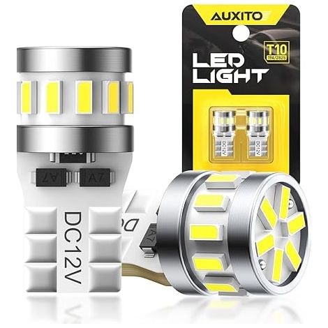 T10 W5W LED 6500K Blanc – Ampoules 168 2825 194 pour Plafonnier Portières Liseuse Coffre Éclairage Extérieur de Plaque d'Immatriculation (1/5)