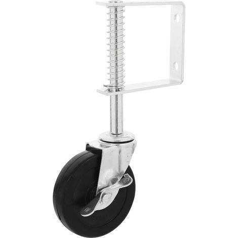 Roulettes de portail de 100 mm. charge maximale 70 kg. avec ressort et suspension robuste à 360° pour clôtures et portails (1/4)