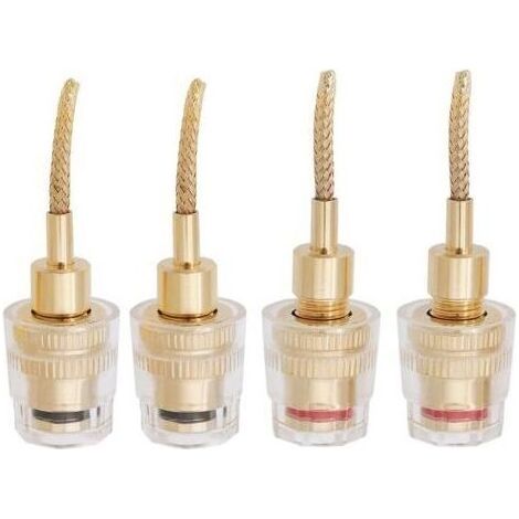 Lot de 4pcs Fiche Banane Enceinte, Fiches Banane Femelle de 4 Mm, Connecteur Tressé de 2 Mm, Connecteur Banane, Connecteur Banane Femelle 2mm pour Câble Adaptateur Hifi pour Audio (1/5)