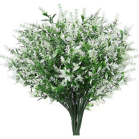 Lot de 8 fleurs artificielles de lavande exquises, décoratives et durables, aux couleurs chatoyantes.blanc (1/5)
