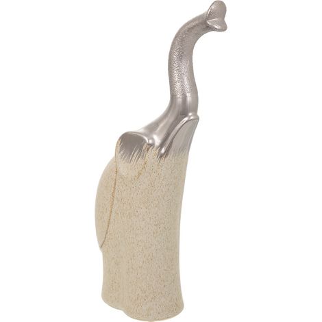 Elefante decoración de cerámica plateado 17x8x35,5 (1/5)