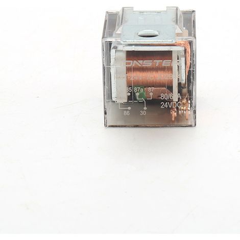 80A 12V/24V automotive double contact relay with transparent housing, normally open, 80A-24V five pins.--DTEKGAZ
