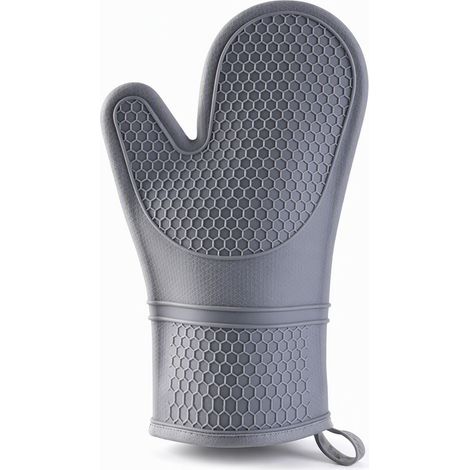 gants de cuisine anti-chaleur gris en silicone alimentaire (1/5)