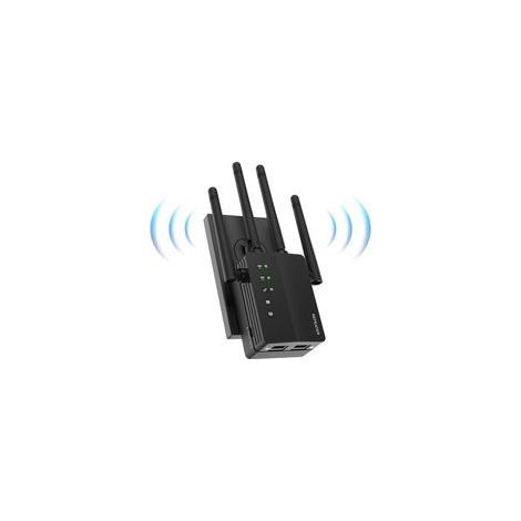 Répéteur WiFi Puissant 1200Mbps Amplificateur WiFi Puissant 2,4 G 5,8 G 2 Ports LAN Prenant WiFi Range Booster WiFi Répéteur Extenseur sans Fil avec Port Ethernet, WiFi Booster, Protection WPS (1/5)