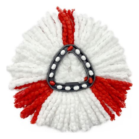 Sollbry Tête de balai de rechange, tête de balai de rechange en fibre ultra fine facile à nettoyer (rouge, 3 paquets) (1/4)