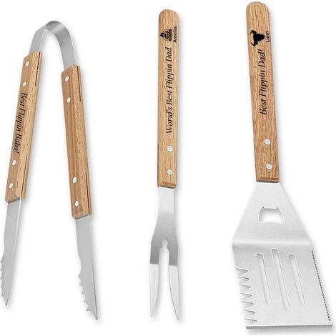 Personalisiertes Grillbesteck-Set, unverzichtbares Grillzubehör, ideales Vatertagsgeschenk für Papa, Opa, Mann. (1/5)