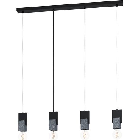 Lampe suspendue Lobatia Noir Gris, Blanc L: 92.5 B: 5.5 H: 110cm Dimmable (1/4)