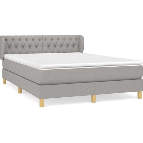 Maison Exclusive - Giroletto a Molle con Materasso Grigio Chiaro 140x190cm Tessuto (1/5)