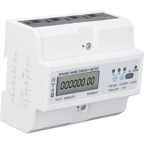 Compteur d'énergie électronique triphasé à 4 fils, montage sur rail DIN 35 mm, compteur électrique numérique 220 V ou 380 V, 10 à 40 A