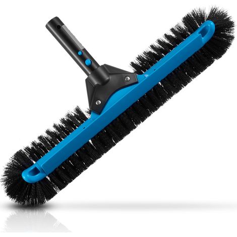 VEVOR Tete de brosse de piscine, 500 mm, brosse a recurer incurvee avec poils en nylon et connecteur de poteau en aluminium, pour nettoyage des parois de piscine creusees/hors sol, poteau non inclus (1/5)