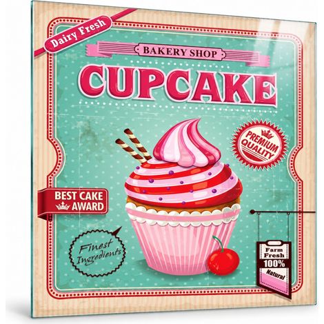 Lupia Quadro Cucina su Vetro 30x30 cm GLASS PREMIUM CUPCAKE da Parete (1/4)