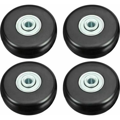 Kofferrolle, Gepäckkoffer-Reparaturrolle, strapazierfähig, 50 mm, stummes Gummi, universelles Schwenkrad, Ersatztransport, 4 Stück für Koffer/Gepäck/Rucksack/Reisen (1/4)