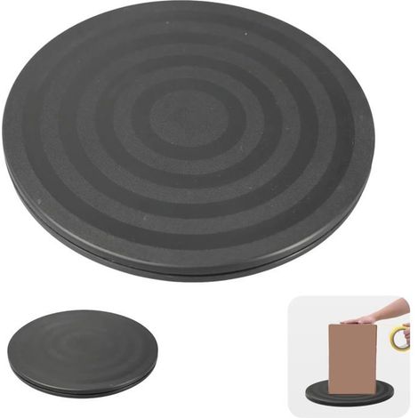 Plateau Tournant Universel Noir 360 Degrés Support Pivotant Charge 15kg pour TV Ordinateur Décoration 20cm Largeur (1/5)