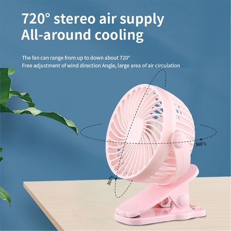 Ventilatore a clip da 6 pollici, ventilatore compatto, ventilatore a 3 velocità, mini ventilatore a clip silenzioso USB (1/2)