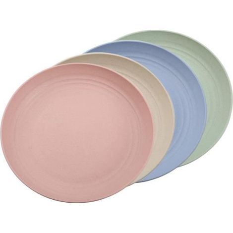 Platos Der - Sin marca - 25 cm - Plástico irrompible - Juego de 4 piezas - Aptos para lavavajillas (1/2)