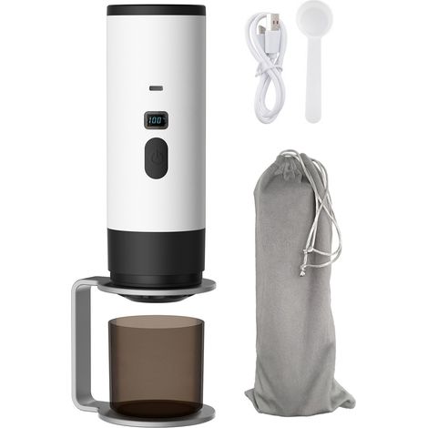 Tragbare Kaffeemaschine, tragbare Espressomaschine, kompatibel mit gemahlenem Kaffee