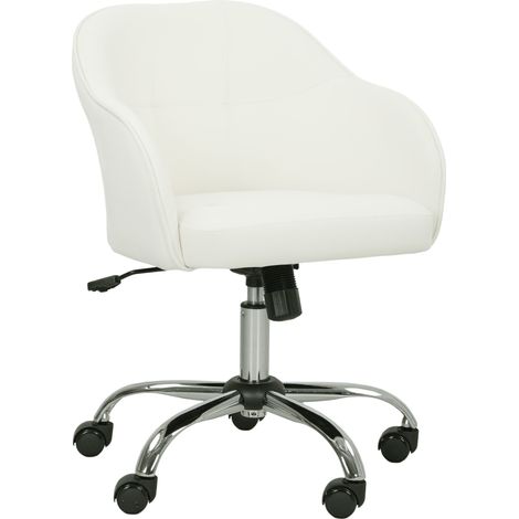 46-56 cm Velvet-feel Office Chair - Cream