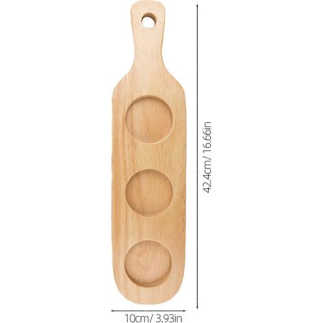 Porte-verre en bois pour verre à vin avec poignée, trois emplacements, 1 pièce (1/3)