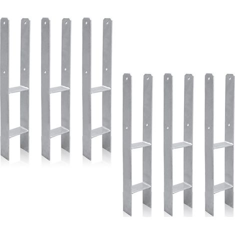 TolleTour Support de poteau H-ancre Pergola Pied de poteau Support de clôture 91MM 6x (1/5)