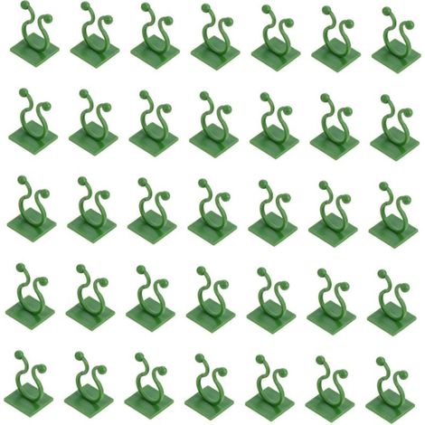 Support pour plantes grimpantes – 50 clips muraux adhésifs en plastique pour plantes de jardin – Faciles à installer, diamètre de 15 mm (1/5)